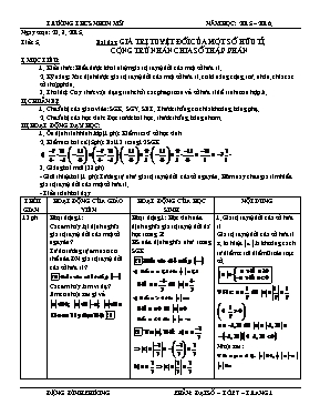 Giáo án Đại số 7 - Tiết 5 và 6
